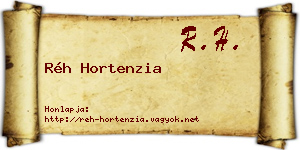Réh Hortenzia névjegykártya